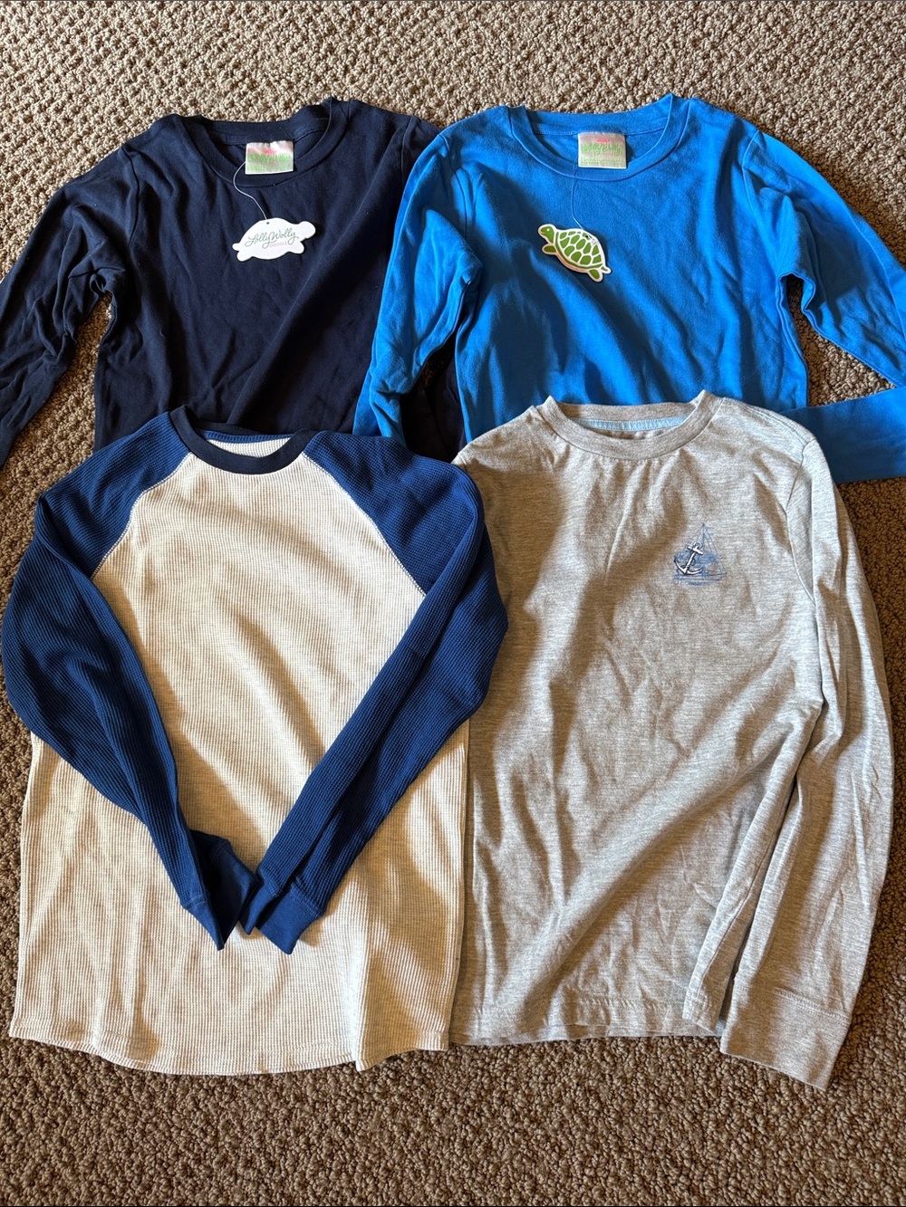 Boys bundle of 4 long sleeved t-shirts size 10-12 various brands and colors